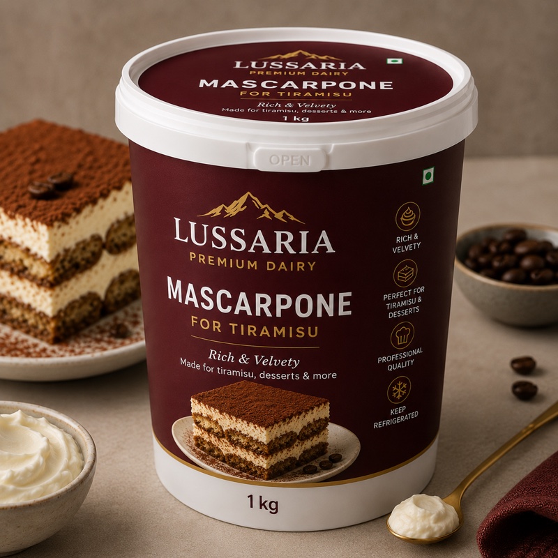 Lussaria Mascarpone — 1 kg · for tiramisu, packaging preview